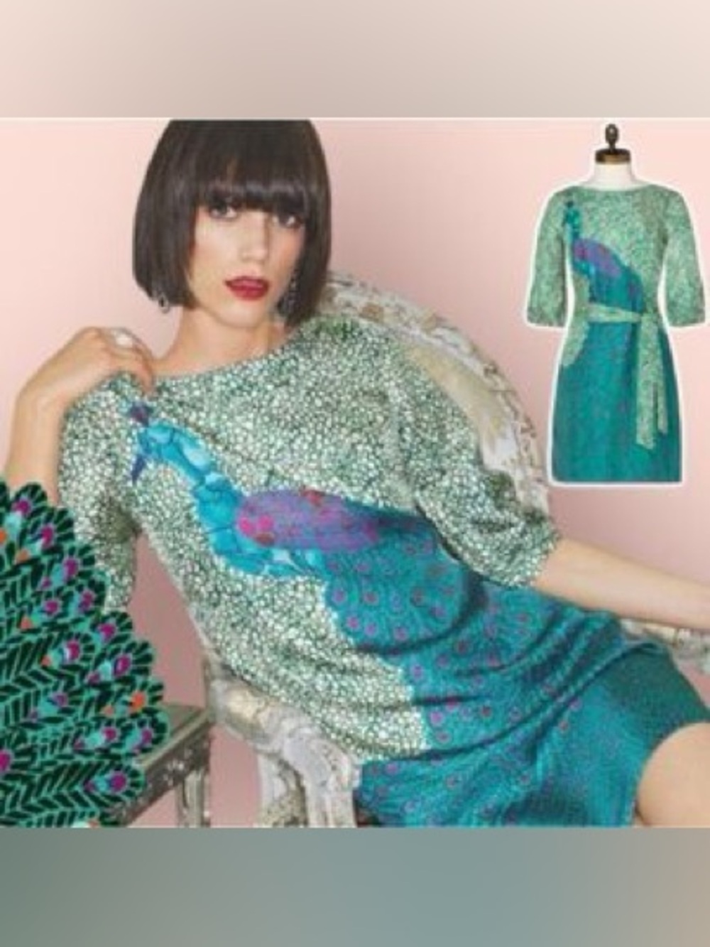 Lilly Pulitzer vintage vibes Sandpiper Peacock Dress silk with belt